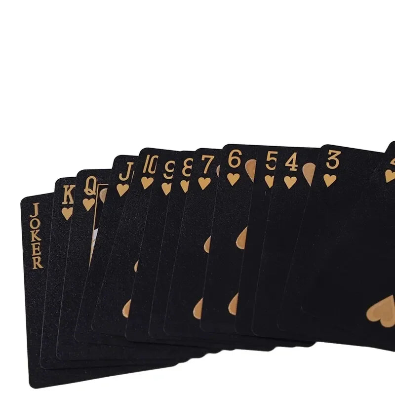 Black Rose Frosted Waterproof PVC Playing Cards | Texas Poker Deck