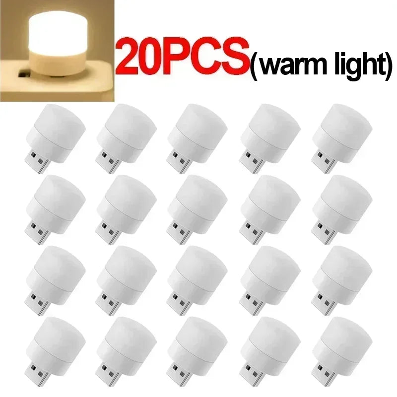 LED Table Lamp Lights Room Plug Usb Light Night Mini Book Reading Decorating Items Warm White Eye Protections Wholesale Bedroom Peaceful Pleasures Health and Wellness 20PCS-Warm
