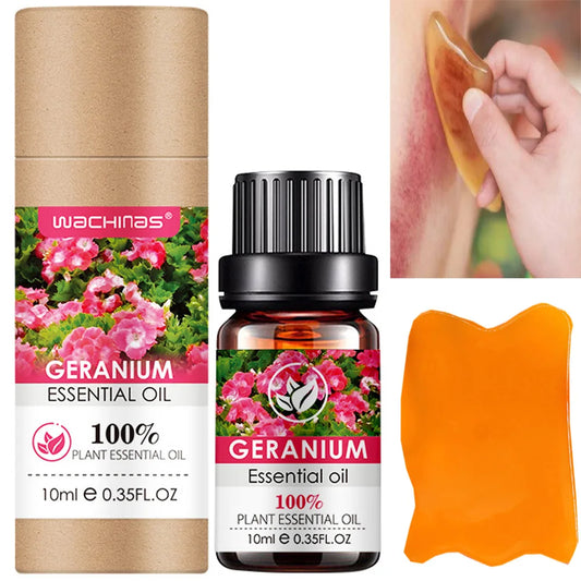 Geranium Essential Oils,100% Pure Nature for Aromatherapy, Diffuser, Humidifier, Massage, Relieve Anxiety & Stress With Tool Peaceful Pleasures Health and Wellness