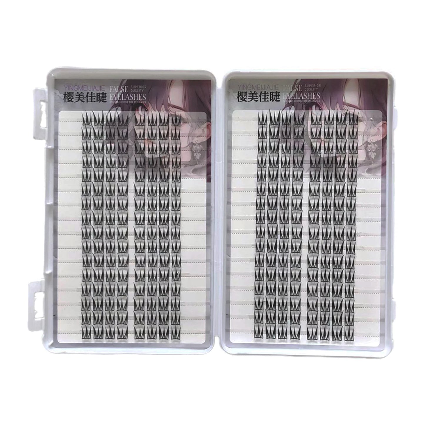 Large Capacity False Eyelashes V-shaped Cross Design Fluffy Natural Curly Lashes Extension For Daily Wear Perfect Eye Makeup Peaceful Pleasures Health and Wellness 32Row need glue