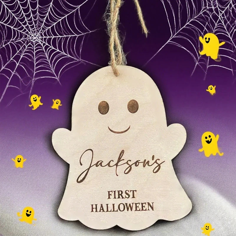 Personalized Engraved Halloween Ghost Name Tags – 5-Piece Set Halloween Party Decoration Peaceful Pleasures Health and Wellness
