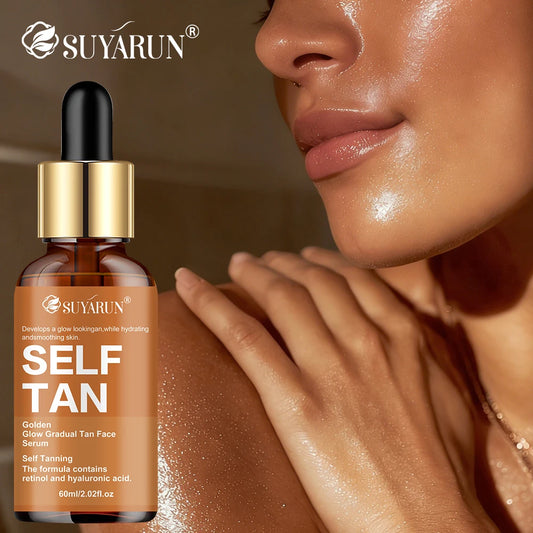 SUYARUN Self-Tanning Serum with Coconut, Jojoba Oil & Aloe – Evens Skin Tone, Gentle Hydration for All Skin Types & Genders. Peaceful Pleasures Health and Wellness
