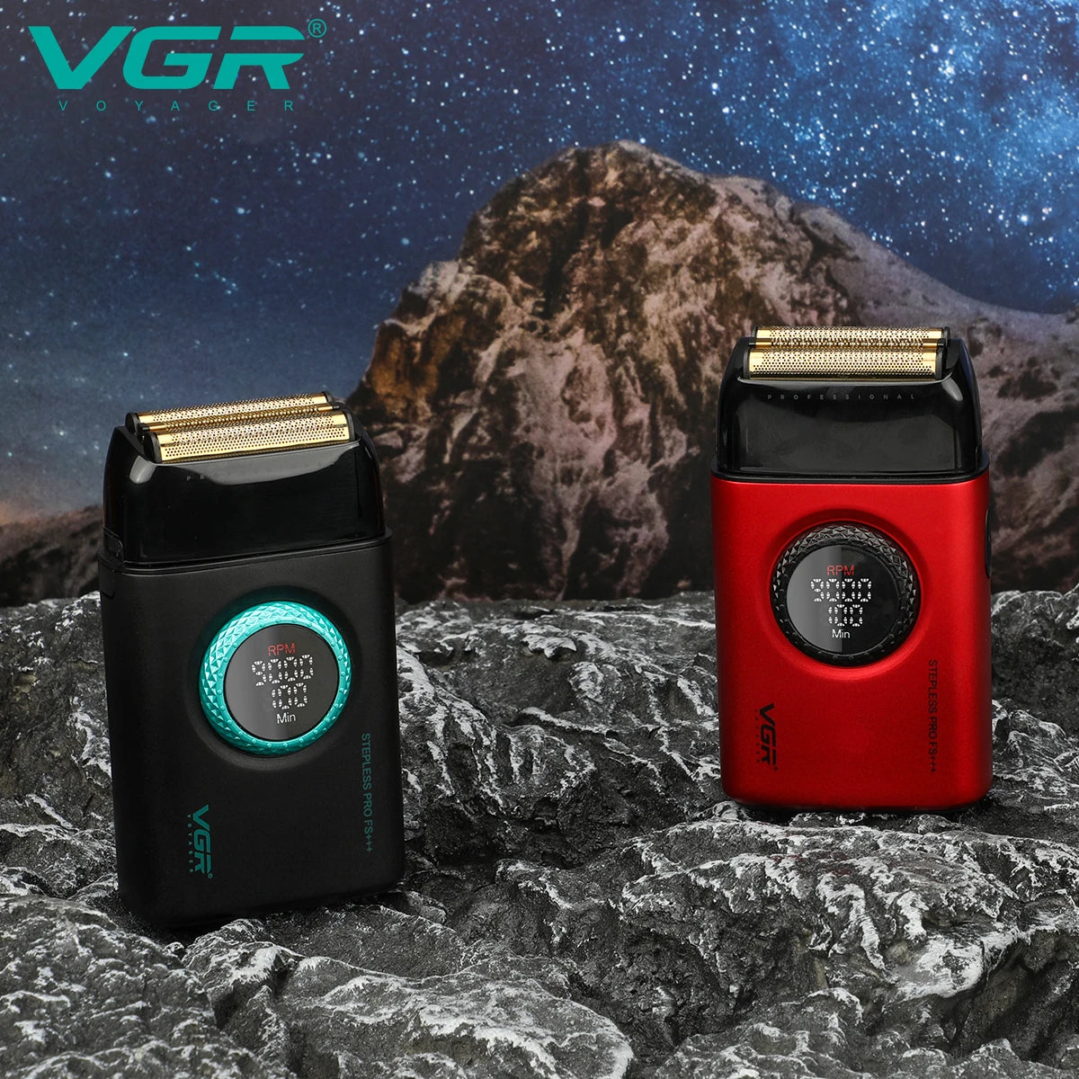 VGR high-end men's shaver alloy reciprocating three blade shaver LED intelligent digital display 9000 speed hair trimmer V-378 Peaceful Pleasures Health and Wellness