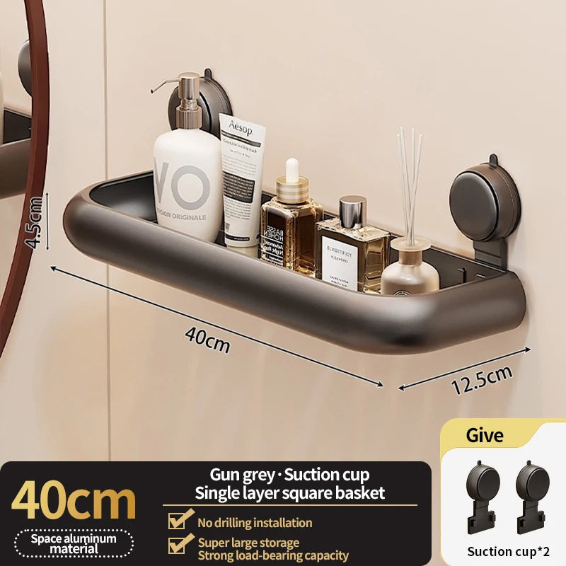 No-Drill Corner Shower Shelf | Suction Bathroom Organizer