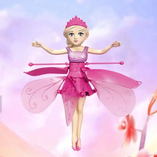 USB Rechargeable Gesture Luminous Aircraft Girls Toy Hand Sensor Magical Flying Pixie Toy Infrared Sensor Flying Doll Kid Gifts Peaceful Pleasures Health and Wellness