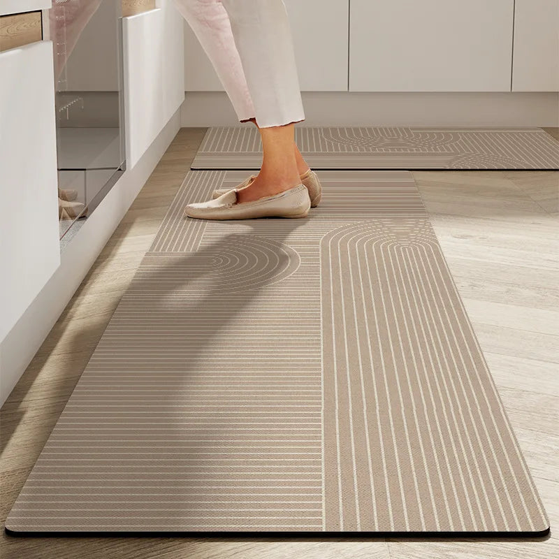 Japanese Style Crystal Velvet Kitchen Mat – Anti-Slip Area Rug