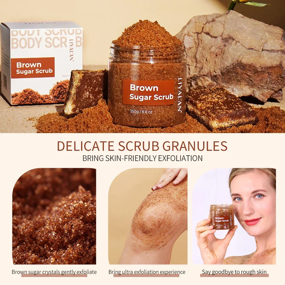 LIYALAN Brown Sugar Body Scrub – Organic Exfoliating Peaceful Pleasures Health and Wellness