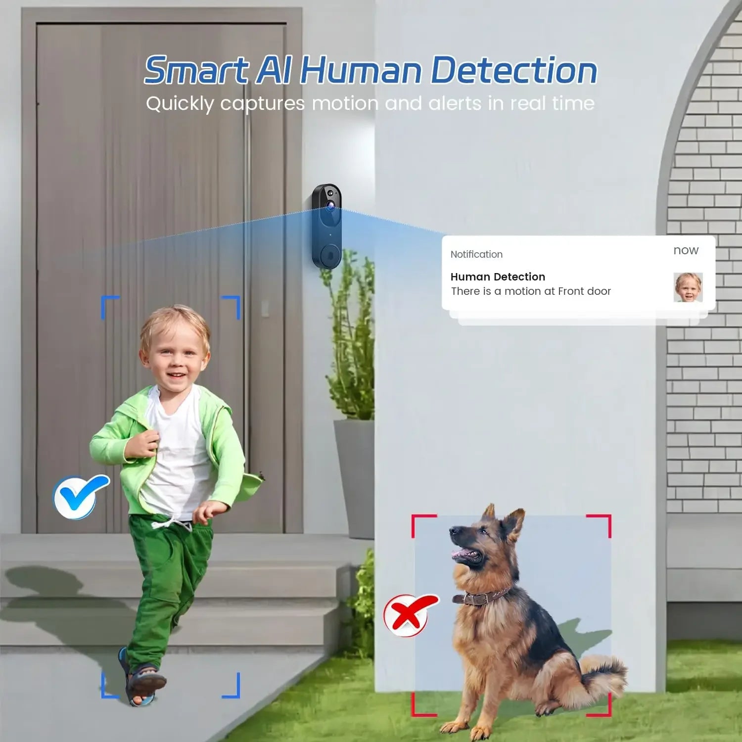 1080P Wireless Doorbell Camera with Night Vision, AI Detection, 2-Way Audio & Real-Time Alerts Peaceful Pleasures Health and Wellness