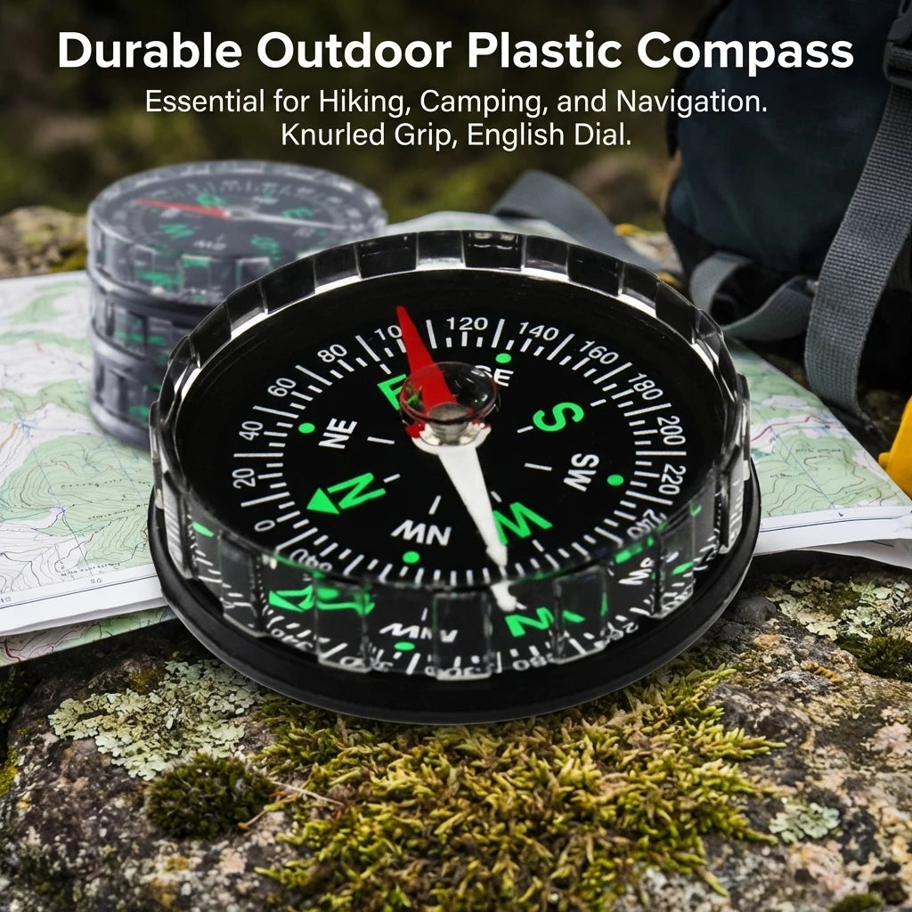 Plastic Compasses Black Serrated Edge Outdoor Navigation Tool Peaceful Pleasures Health and Wellness
