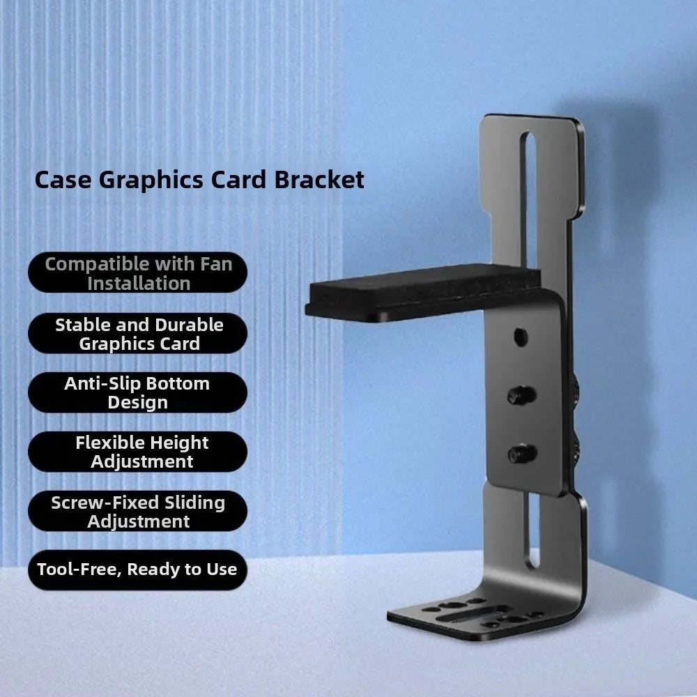 Sliding Adjustable Graphics Card Bracket L Shape Anti Sag Computer Graphics Card Holder Chassis Fan Support Fixed Non-slip Base Peaceful Pleasures Health and Wellness
