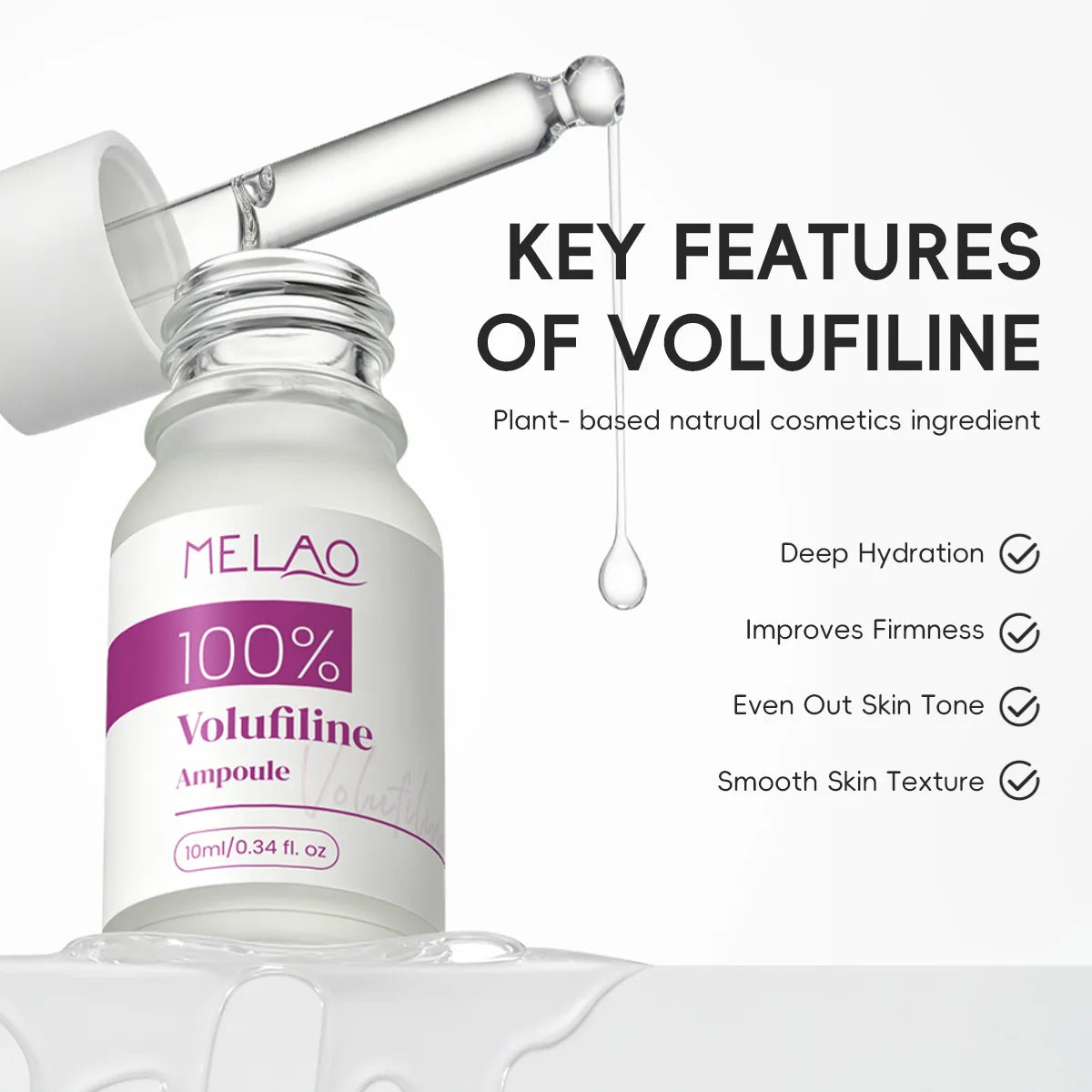 100% Pure Volufiline Plumping Ampoule Serum, Skin Care Essential for Facial Volume elasticity, Fast-Absorbing Hydrating Skincare Peaceful Pleasures Health and Wellness