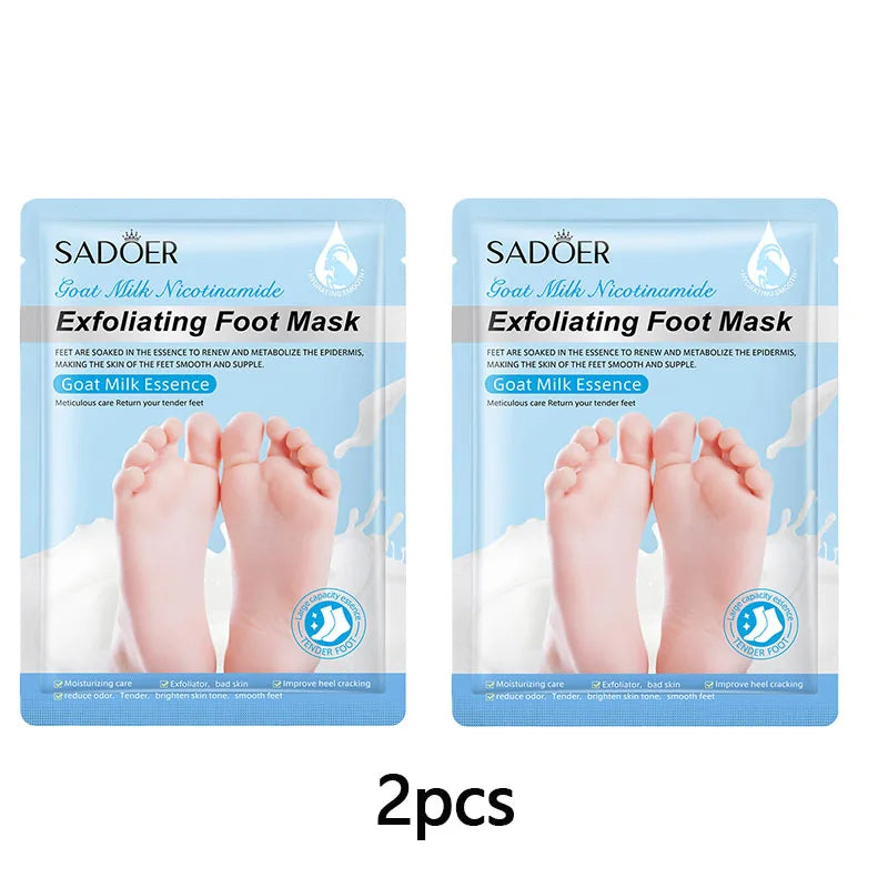 1 Pair Exfoliating Feet Mask Exfoliating Foot Peel Mask Socks Pedicure Peeling Dead Skin Remover Feet Mask Peel Moisturizing Peaceful Pleasures Health and Wellness 2PCS Goat Milk