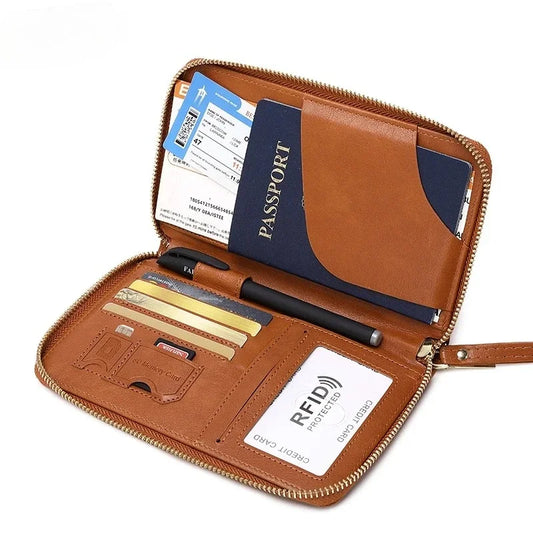 Travel Wallet Passport Holder with Wrist Strap & Card Organizer Travel Passport Wallet Peaceful Pleasures Health and Wellness
