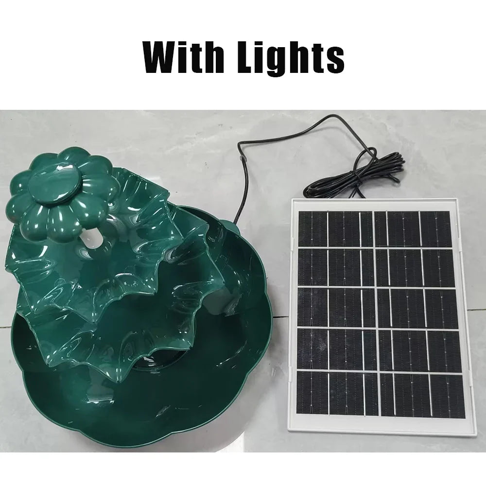 3.5W Solar Bird Bath Fountain – 3-Layer Flowing Water Feature