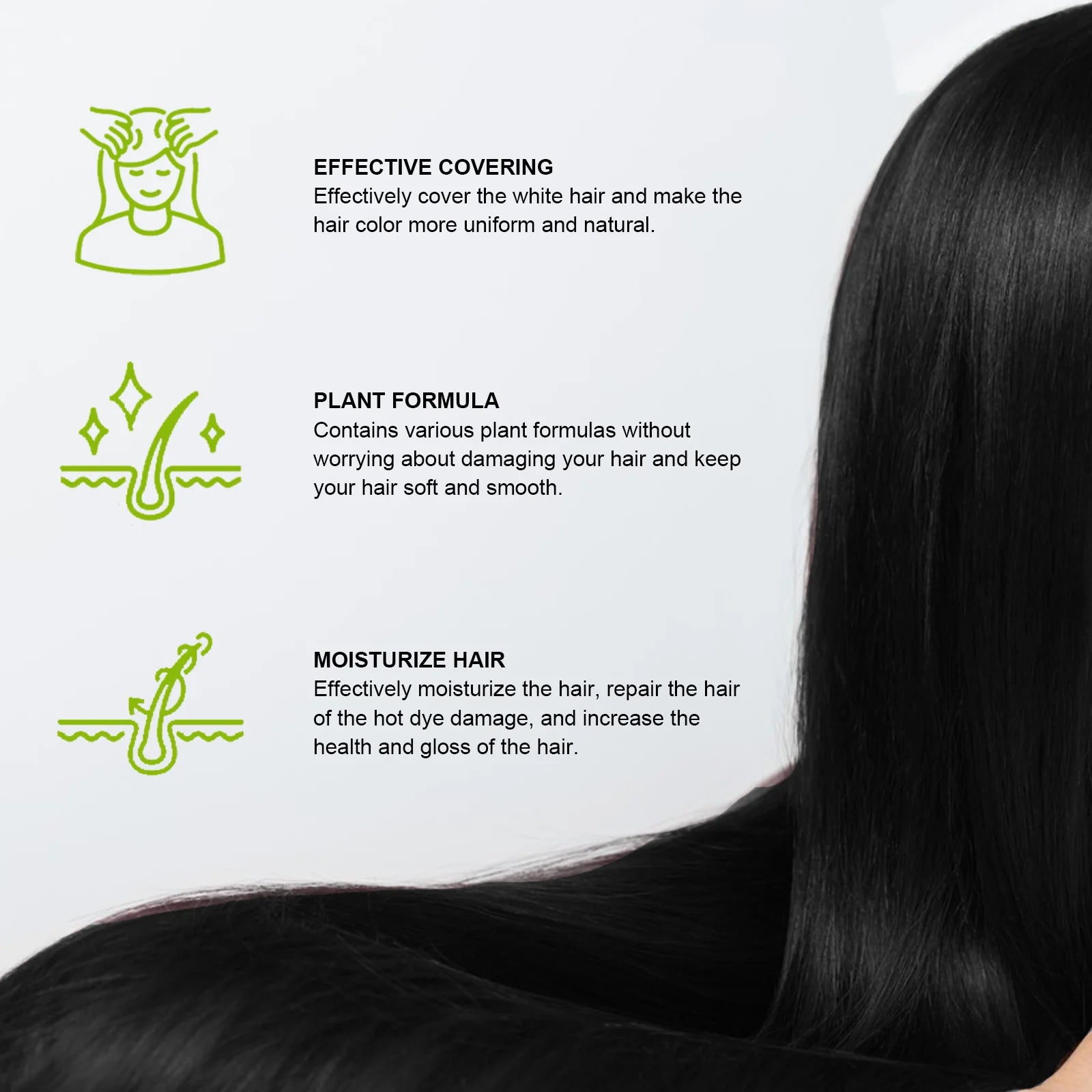 HOEGOA Natural Hair Dye Shampoo – Brown & Black | Gray Coverage, Nourishing, Permanent Color 100ml Peaceful Pleasures Health and Wellness