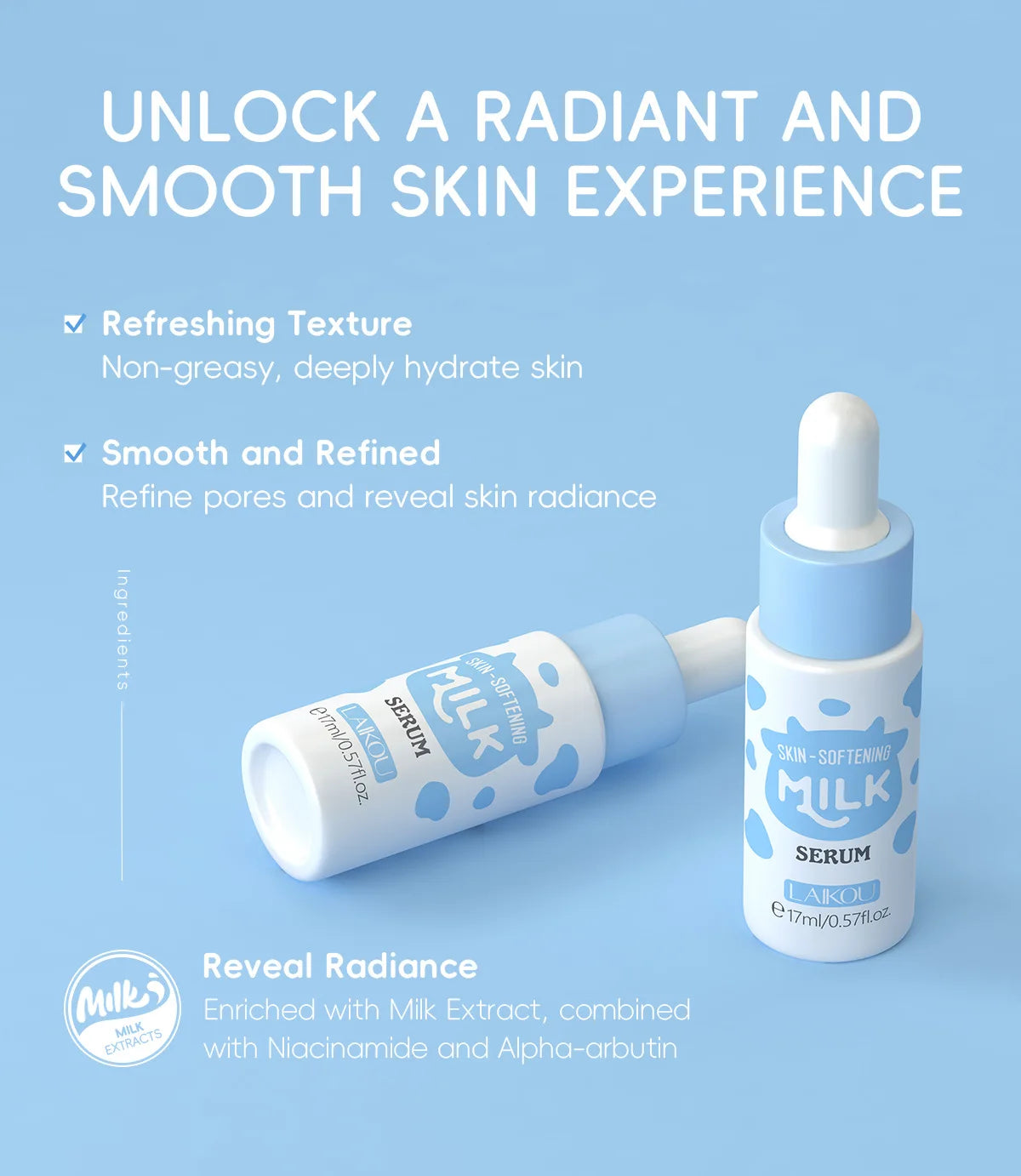 LAIKOU Milk Serum – Brightening, Pore Minimizing & Hydrating