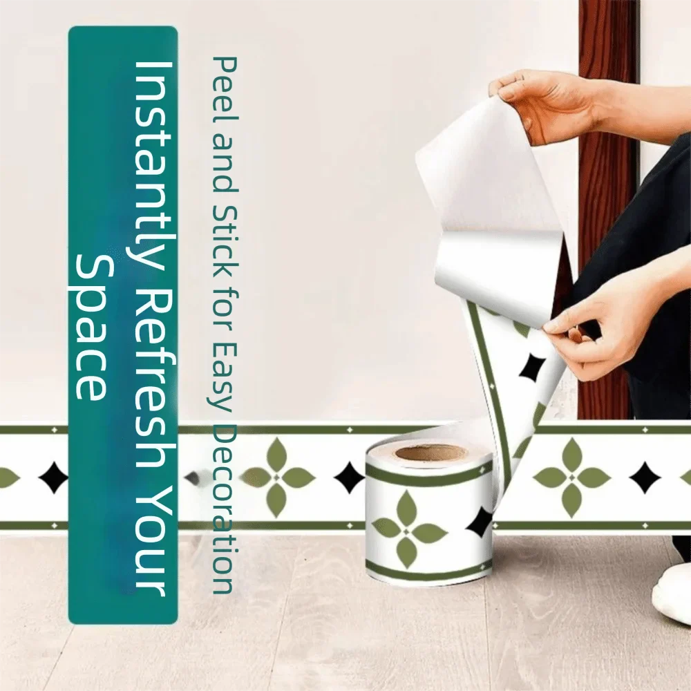 10M Self-Adhesive PVC Skirting Board Strip | Anti-Collision Wall Trim