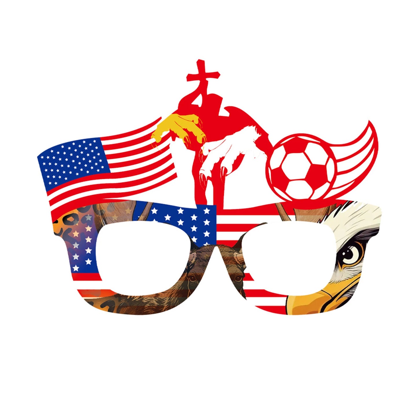 2026 Football Competition Football Costume Glasses Novelty Fun Eyeglasses Soccer Fans Cheering Props for Cheerleading Peaceful Pleasures Health and Wellness USA Version