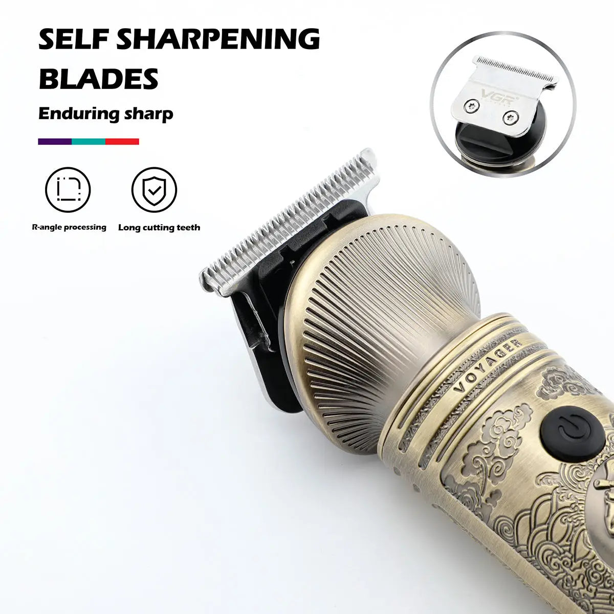 VGR Hair Clipper Electric Hair Trimmer Professional Barber Cordless Hair Cutting Machine Multifunctional Clipper for Men V-106 Peaceful Pleasures Health and Wellness