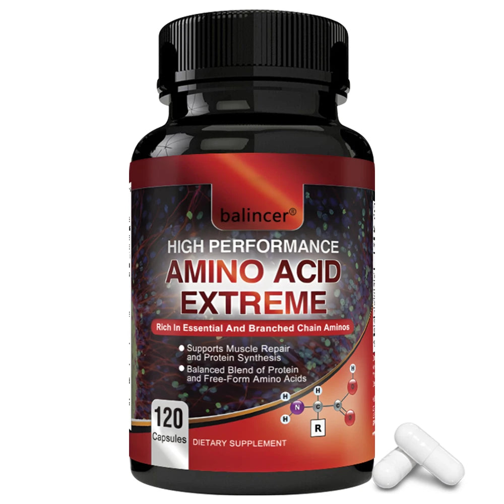 High Performance Amino Acids - Rich in Amino Acids and BCAAs - Muscle Replenishment, Repair and Growth, Workout Supplement Peaceful Pleasures Health and Wellness 120 count-1 bottle