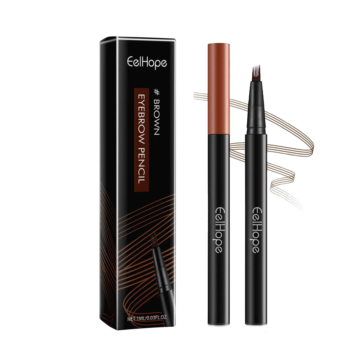 Eelhope 4-Pronged Waterproof Eyebrow Pencil – Black & Brown