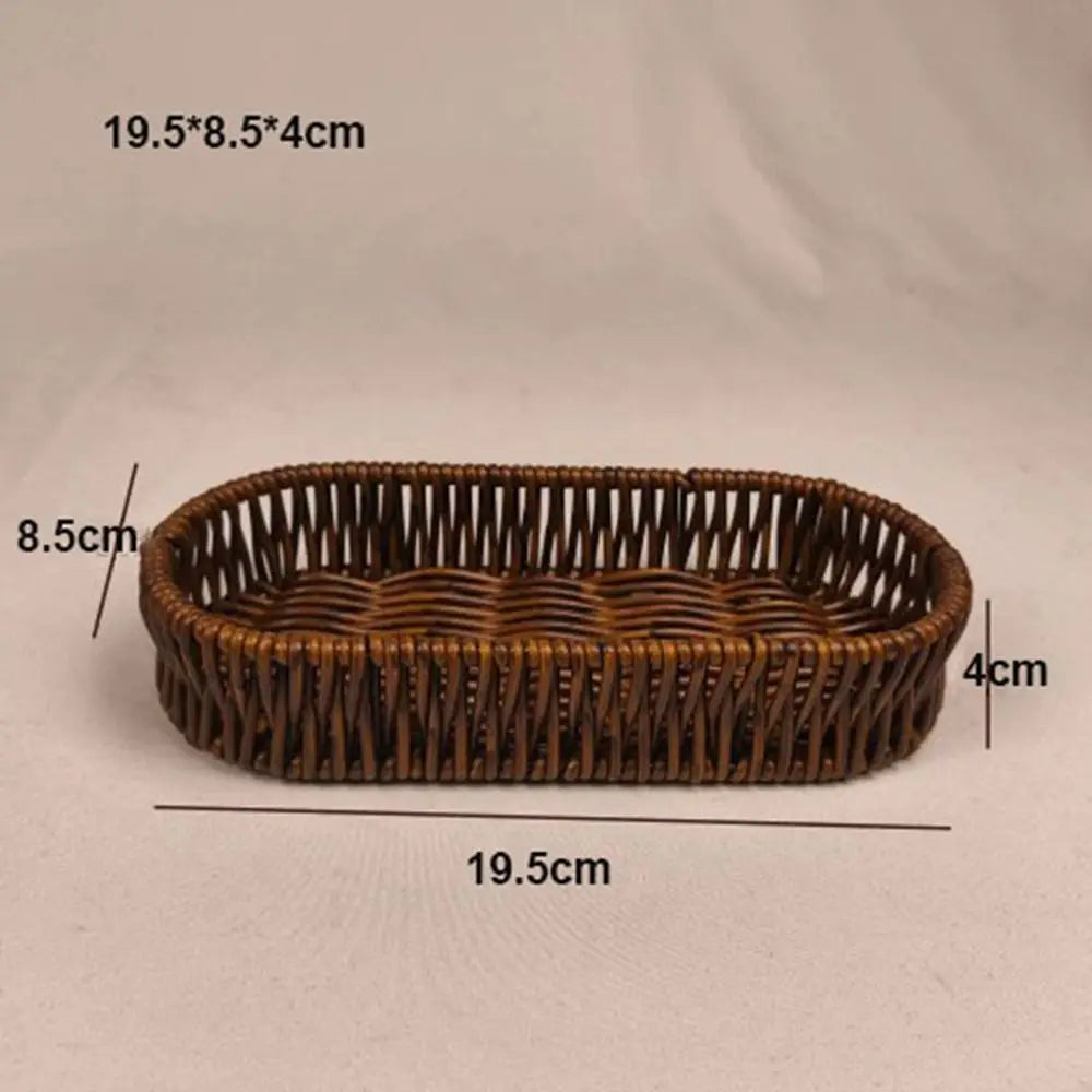 Hardness Rattan Wicker Woven Serving Baskets Household 6 Styles Bread Fruit Vegetables Basket Handwoven Rattan Basket Peaceful Pleasures Health and Wellness
