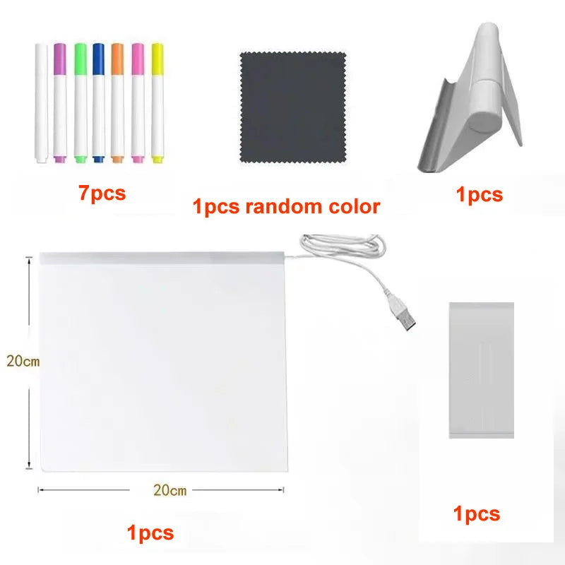 Rewritable DIY Children's Glowing Drawing Board Message Lamp 7