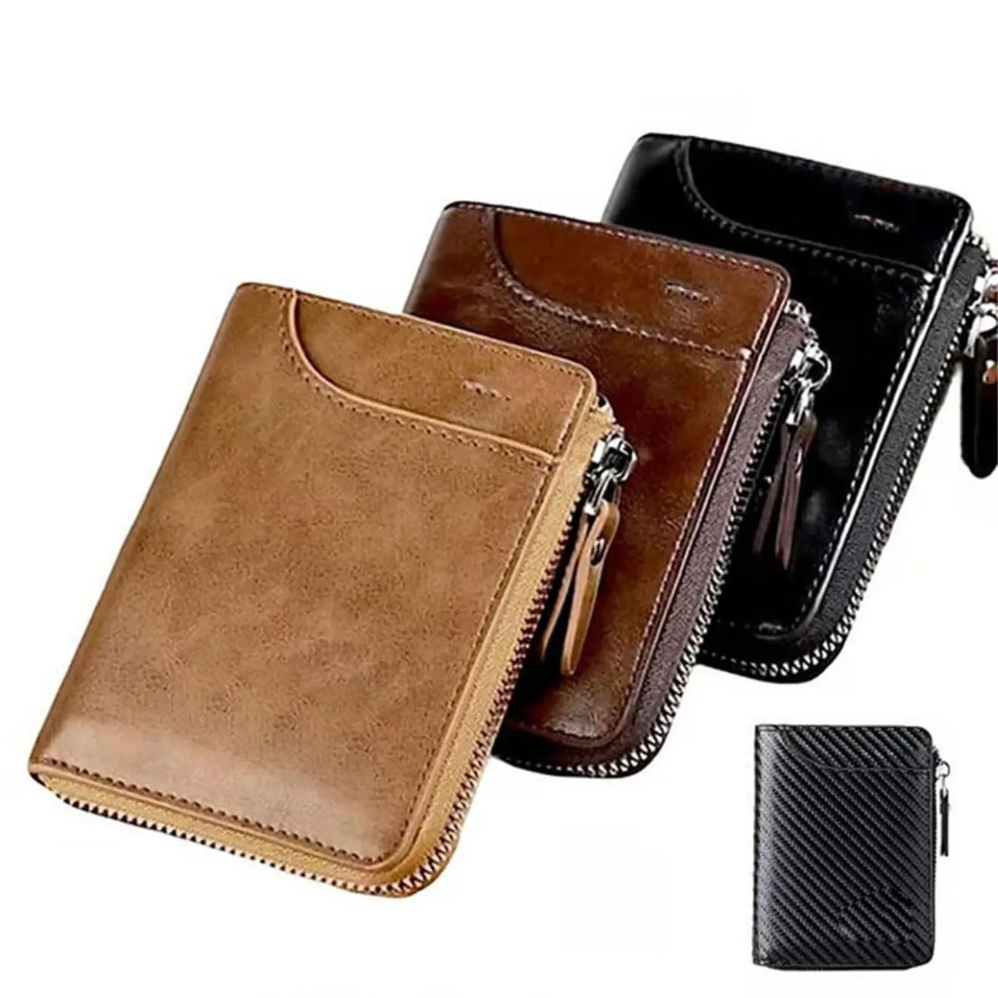 Men's RFID Bifold Wallet – PU Leather, Card Slots & Coin Pocket