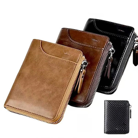 Men's RFID Bifold Wallet – PU Leather, Card Slots & Coin Pocket Men's Bifold Wallet Peaceful Pleasures Health and Wellness