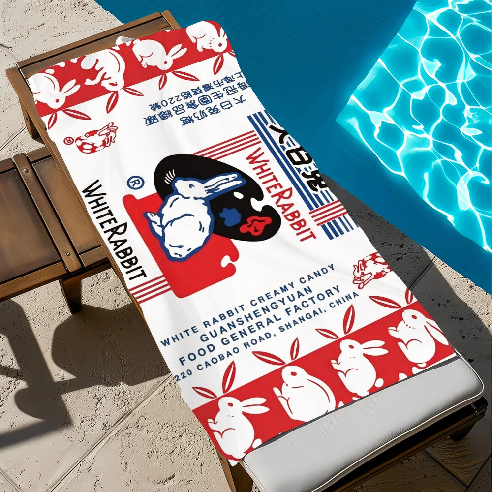 Cute Rabbit Quick-Dry Beach Towel | Soft Microfiber Pool Towel Quick-Dry Beach Towel Peaceful Pleasures Health and Wellness z5 STJ150x200CM