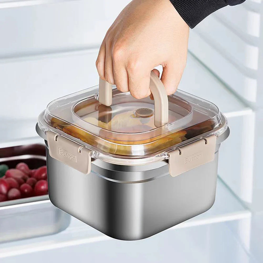 Stainless Steel Leak-Proof Food Storage Box with Handle