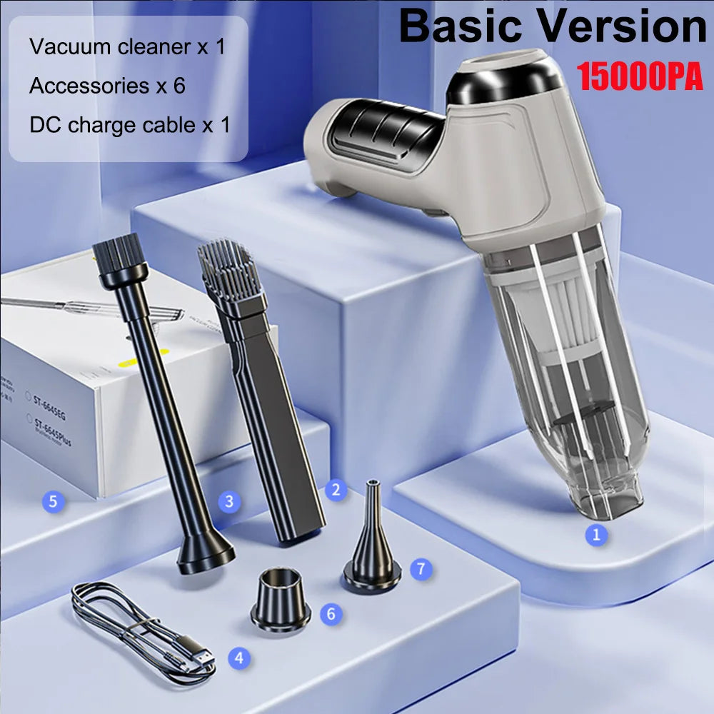 Car Vacuum Cleaner 95000PA Strong Suction Handheld Wireless Vacuum Cleaner for Car Household Portable Vacuum Cleaner Blower Peaceful Pleasures Health and Wellness Basic