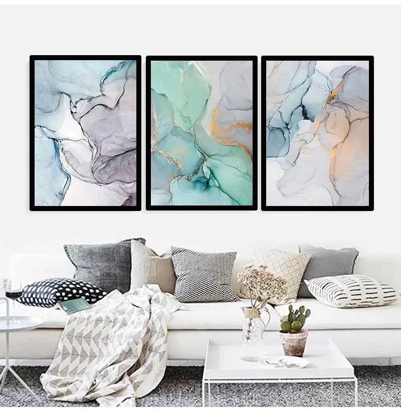 Wall Pictures Geometric Print Living Room Decor Poster Decorative Marble Abstract Canvas Painting Alcohol Ink Posters And Prints Peaceful Pleasures Health and Wellness