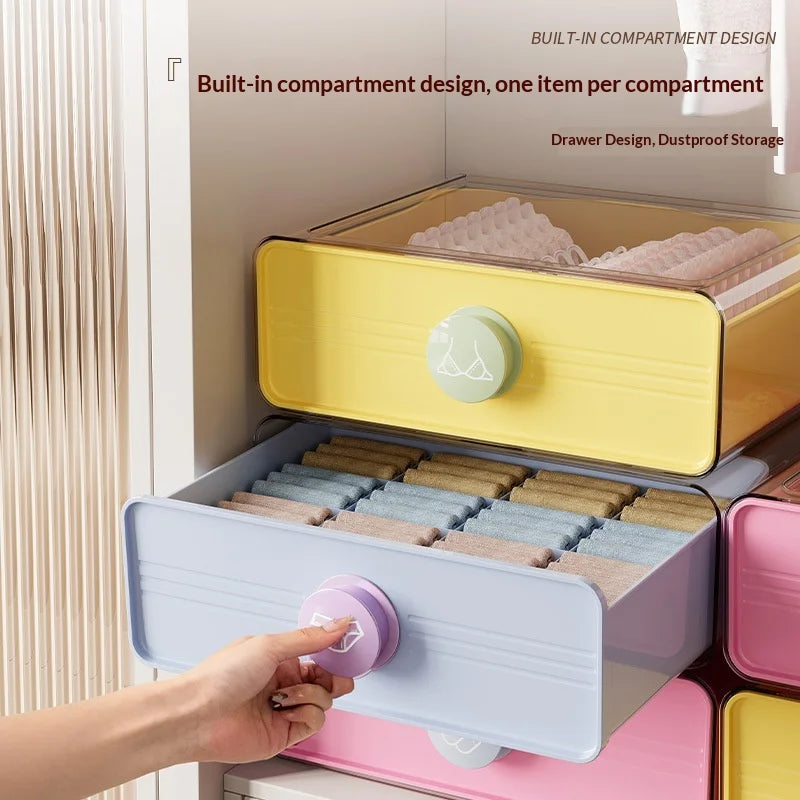 Vibrant 3 in 1 Drawer Divider Storage Box for Underwear Bras Socks Lingerie with Dividers for Closet Dresser Women Girls Peaceful Pleasures Health and Wellness