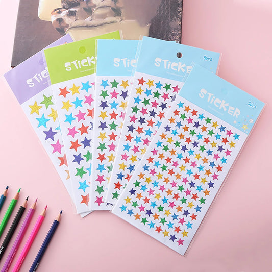 Laser Colored Sparkling Reflective Pentagram Stickers Reward DIY Peaceful Pleasures Health and Wellness
