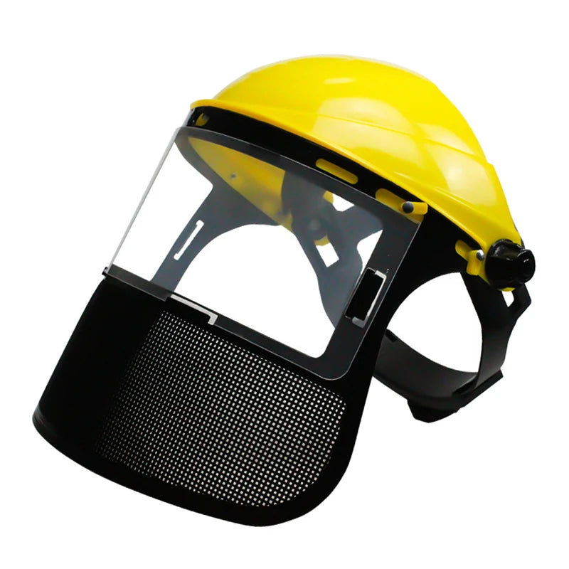 New Garden Grass Trimmer Safety Helmet Hat With Full Face Mesh Protective Mask For Logging Brush Cutter Forestry Protection Peaceful Pleasures Health and Wellness
