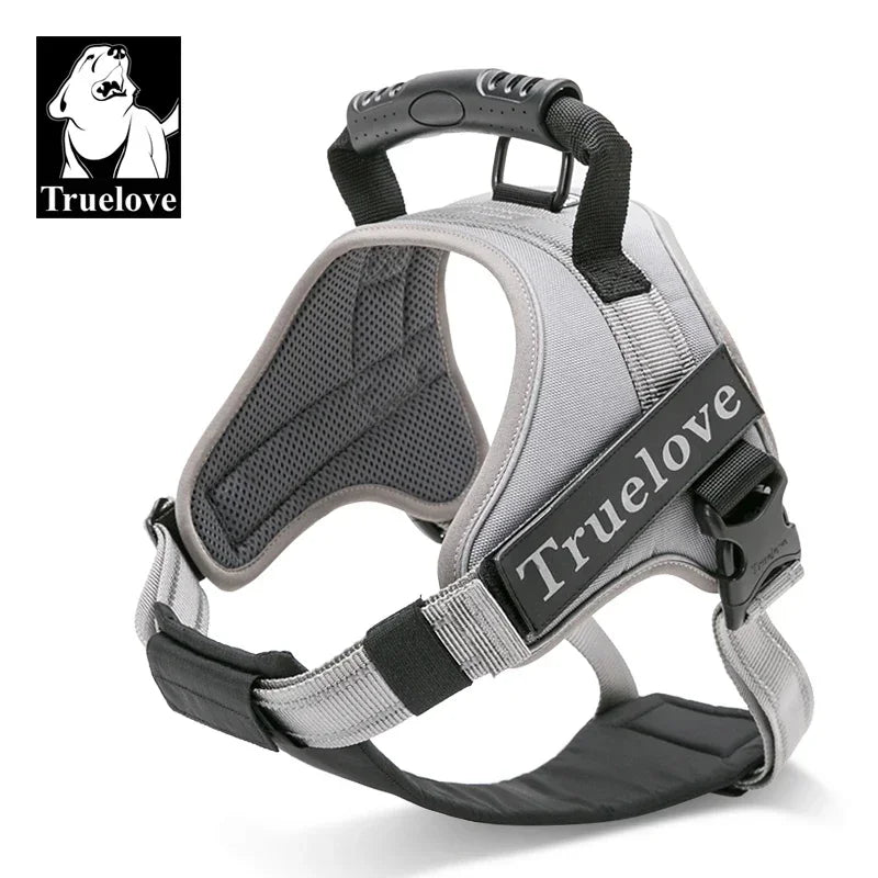 Truelove Dog Harness No-Pull Reflective Stitching Night Visibility Outdoor Adventure Big Dog Harness Match Puppy Vest TLH5753 Peaceful Pleasures Health and Wellness Grey XS China Mainland