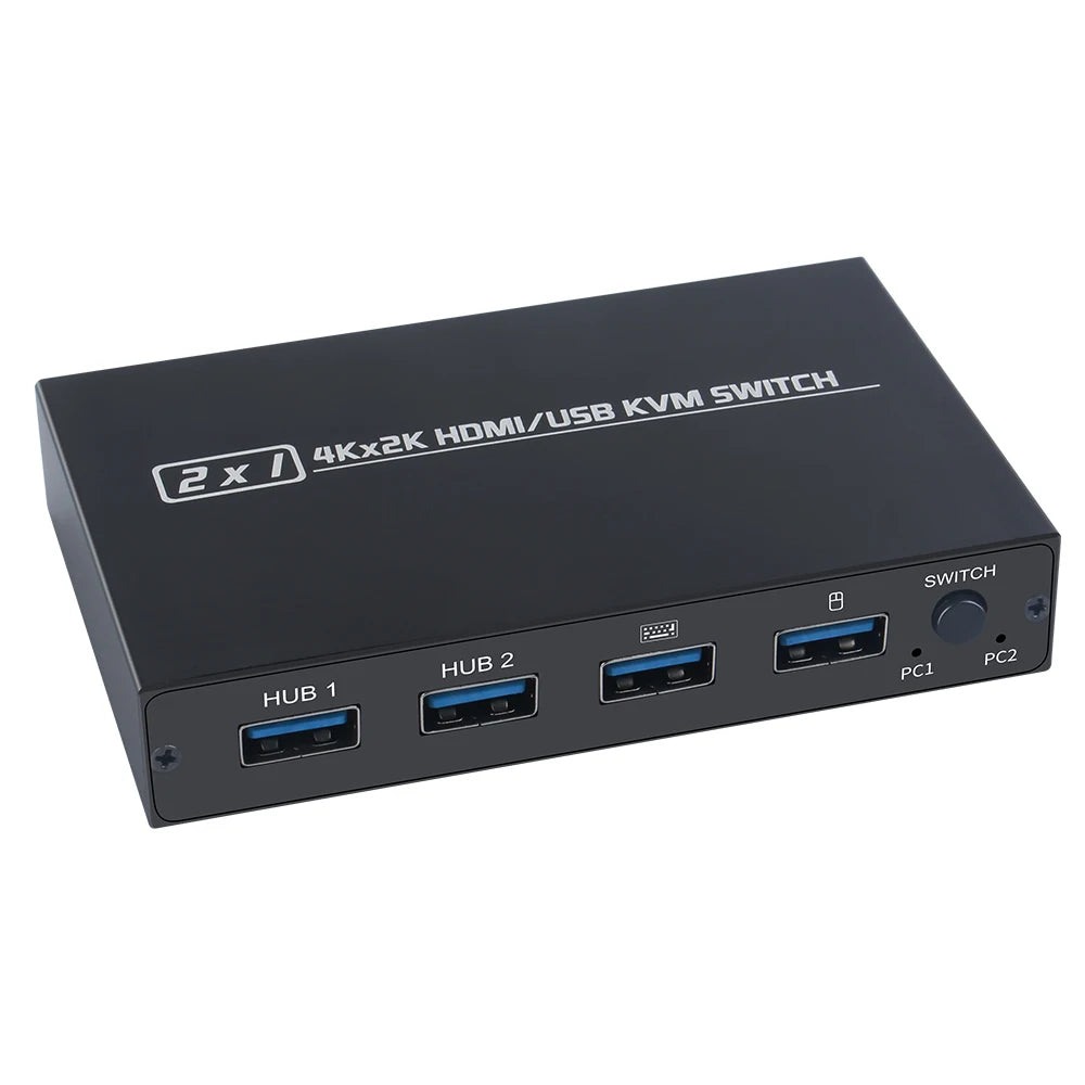 AIMOS 2-Port HDMI USB KVM Switch 4K | 2 PCs, 1 Monitor