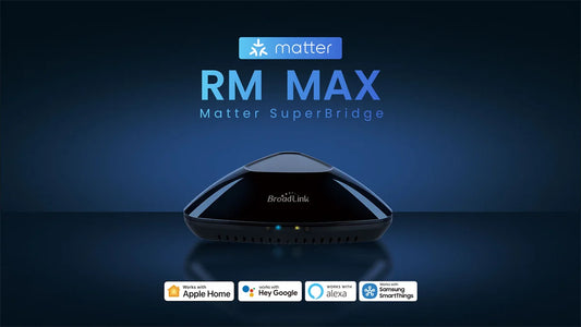 Broadlink Matter RM MAX Smart Home Hub Wi-Fi BLE Universal Remote For IR/RF Devices TV AC Fan Blinds For HomeKit Alexa Google Peaceful Pleasures Health and Wellness