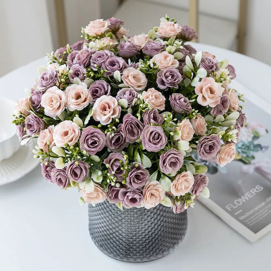 Artificial Silk Rose Bouquet – Wedding, Home & Garden Decor