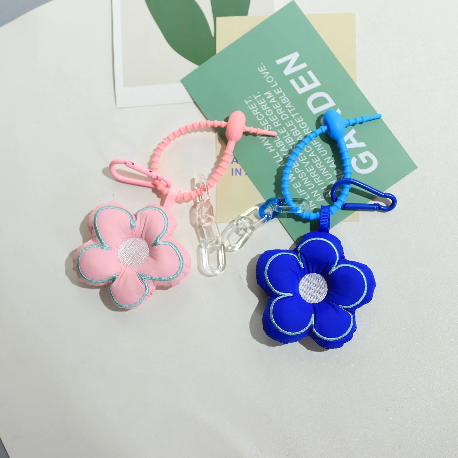Flower-shaped Keychain Pendant Cartoon Model Pendant for Holidays Birthdays Present Peaceful Pleasures Health and Wellness