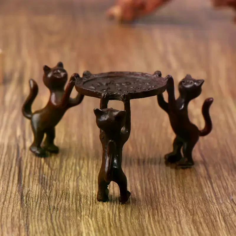 Mini Retro Three-Kitty Tray | Incense Burner & Candle Holder