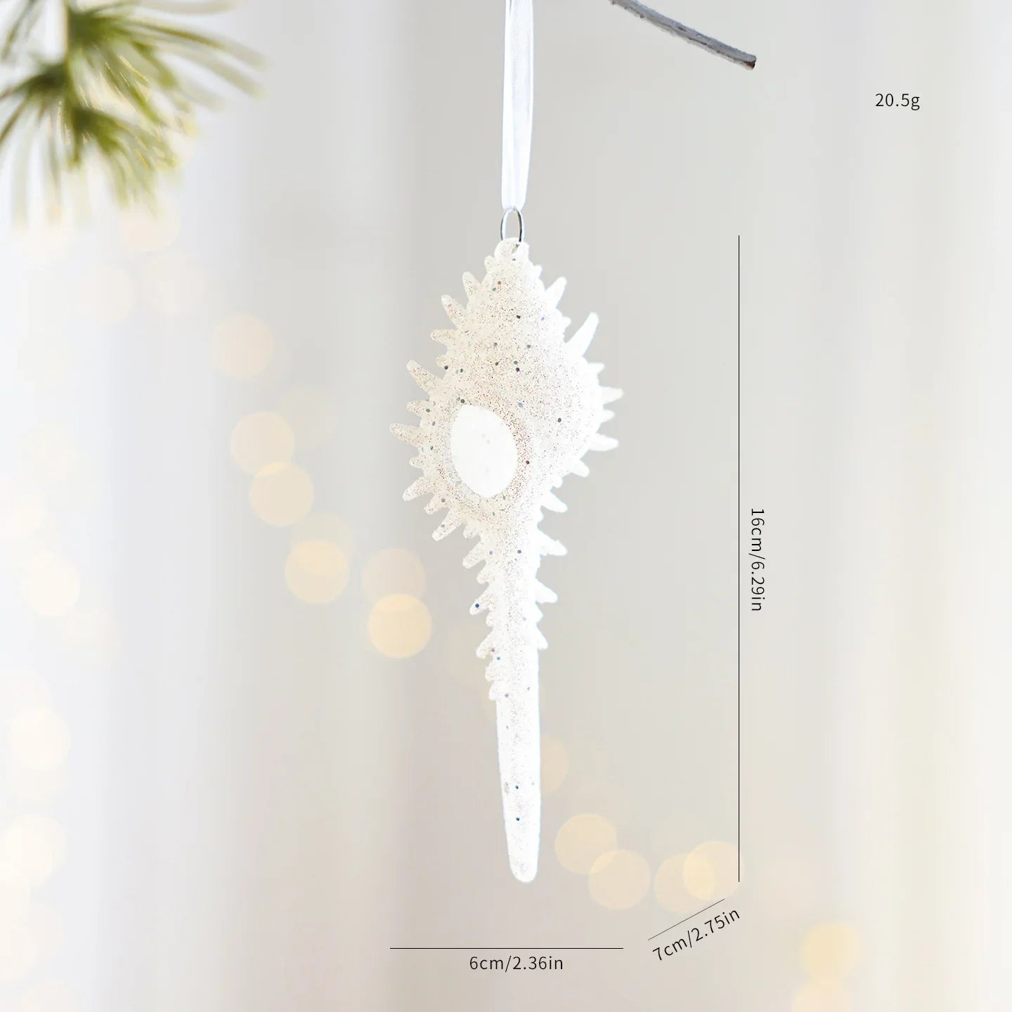 White Christmas Tree Hanging Ornaments – Candy, Chime & Wreath