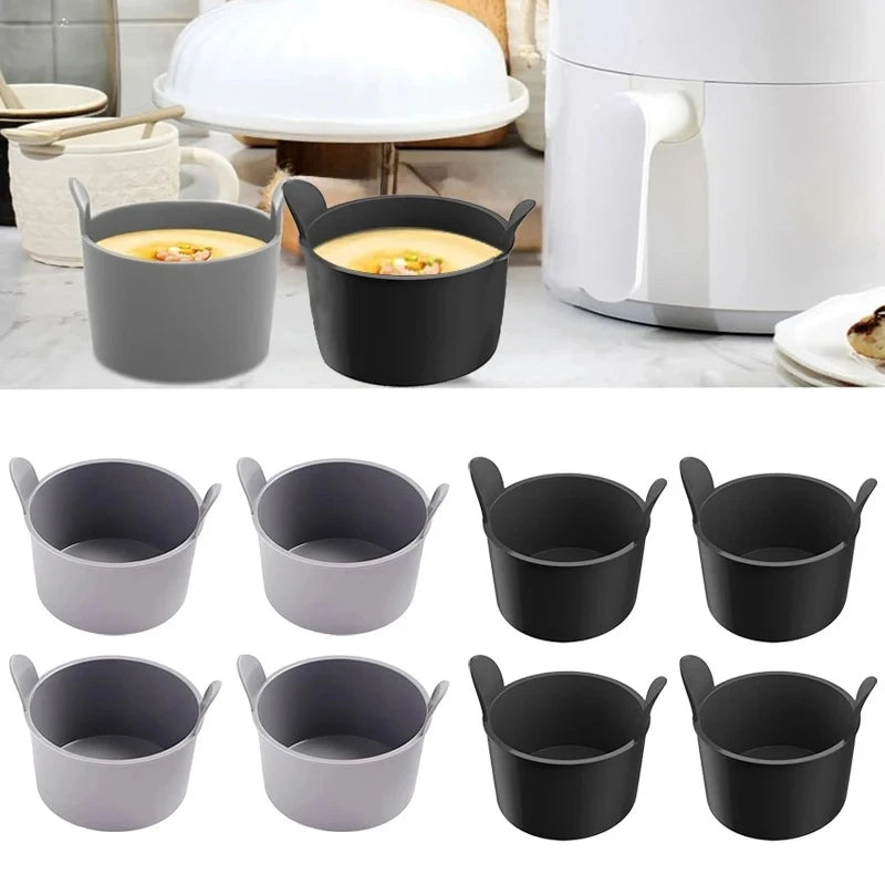 4pcs Air Fryer Silicone Egg Poacher Cups Silicone Egg Cooker Mold Baking Custard Tart Pie Cake Desserts Maker Silicone Basket Peaceful Pleasures Health and Wellness