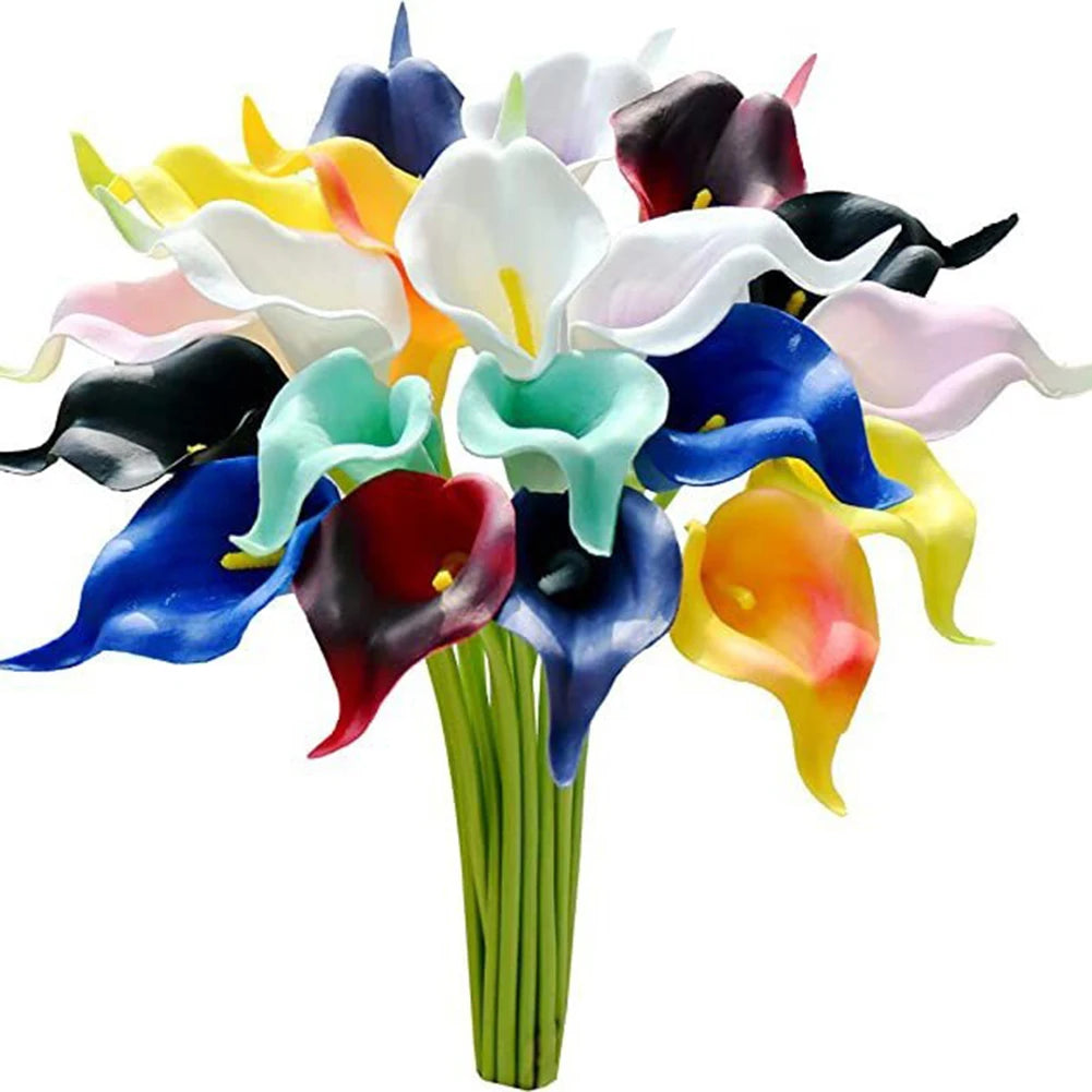 Elegant White Calla Lily Artificial Bouquet Weddings Home Decor