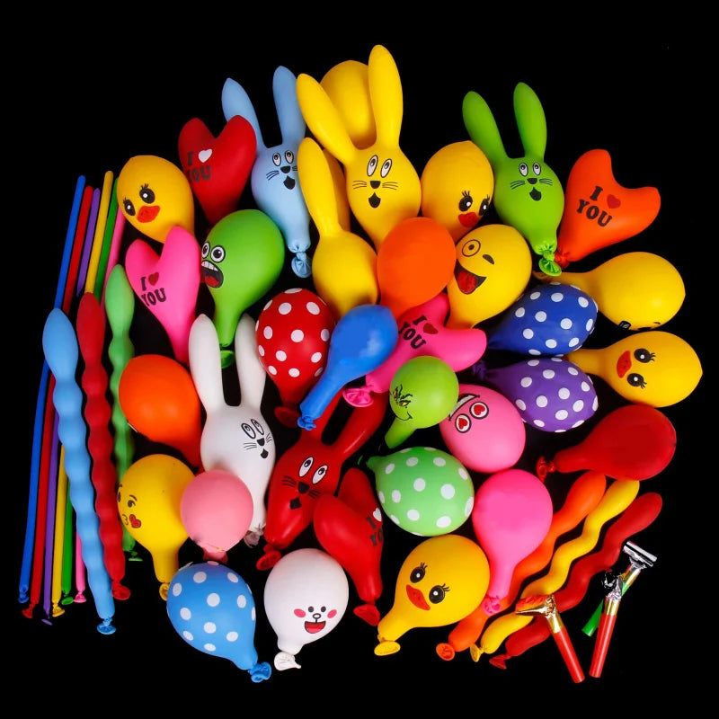 50/100 Pcs Cartoon Animal Balloons – Duck & Rabbit Party Decor