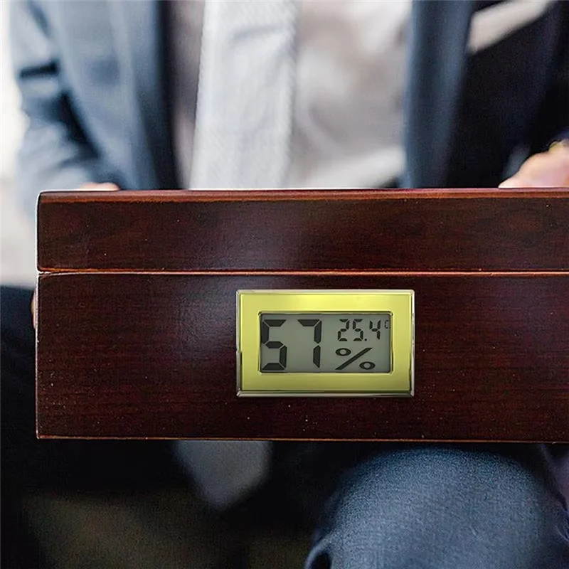 Y51A-Humidor Hygrometer Metal Accurate Humidity Sensor Temp And Humidity Gauge Digital Temperature Gauge Portable Peaceful Pleasures Health and Wellness