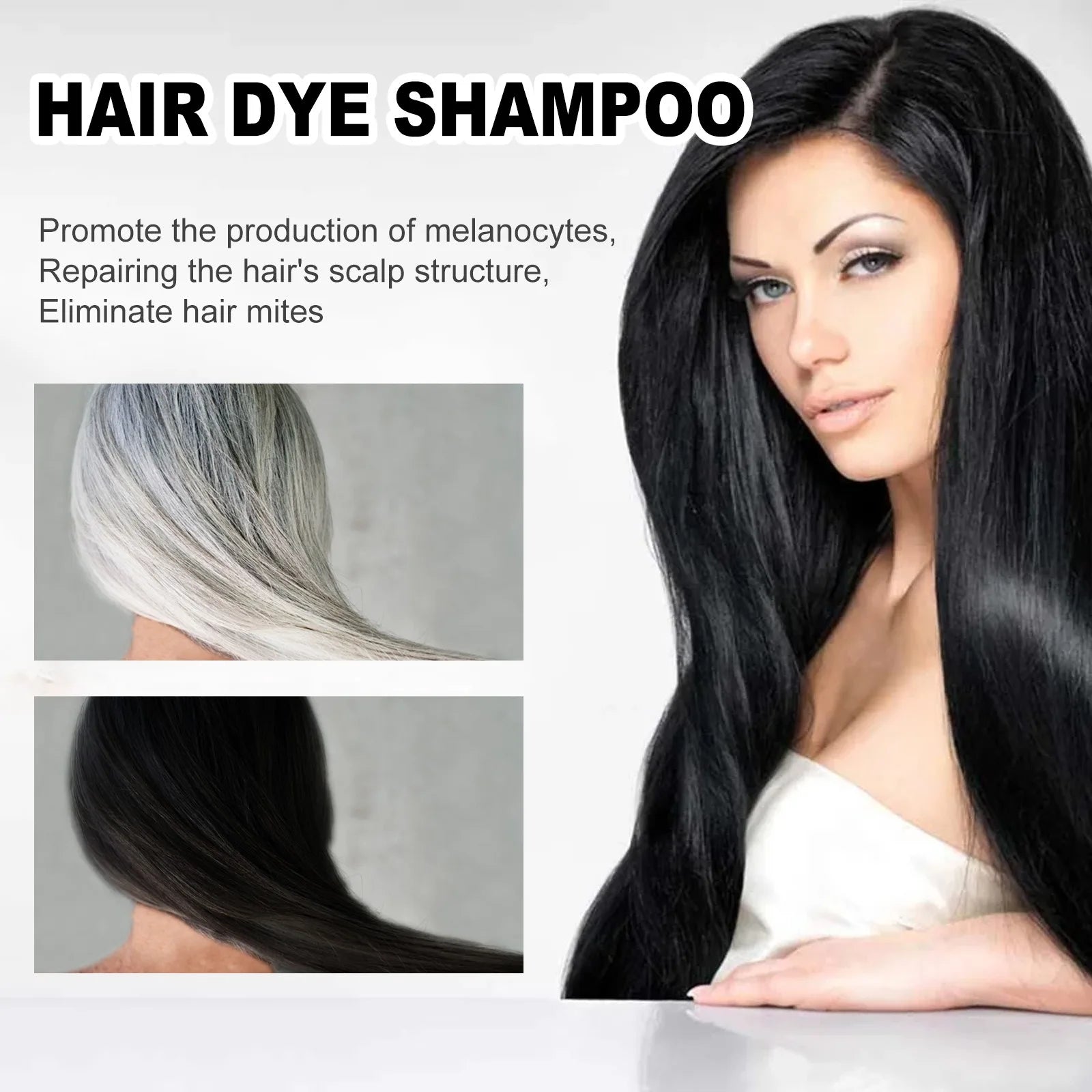 100ml Black Color Hair Dyeing Shampoo 3-in-1 Natural Herbal Instant Coloring Shiny Hair Dye Shampoo Cleaning Nourishing Hair Peaceful Pleasures Health and Wellness