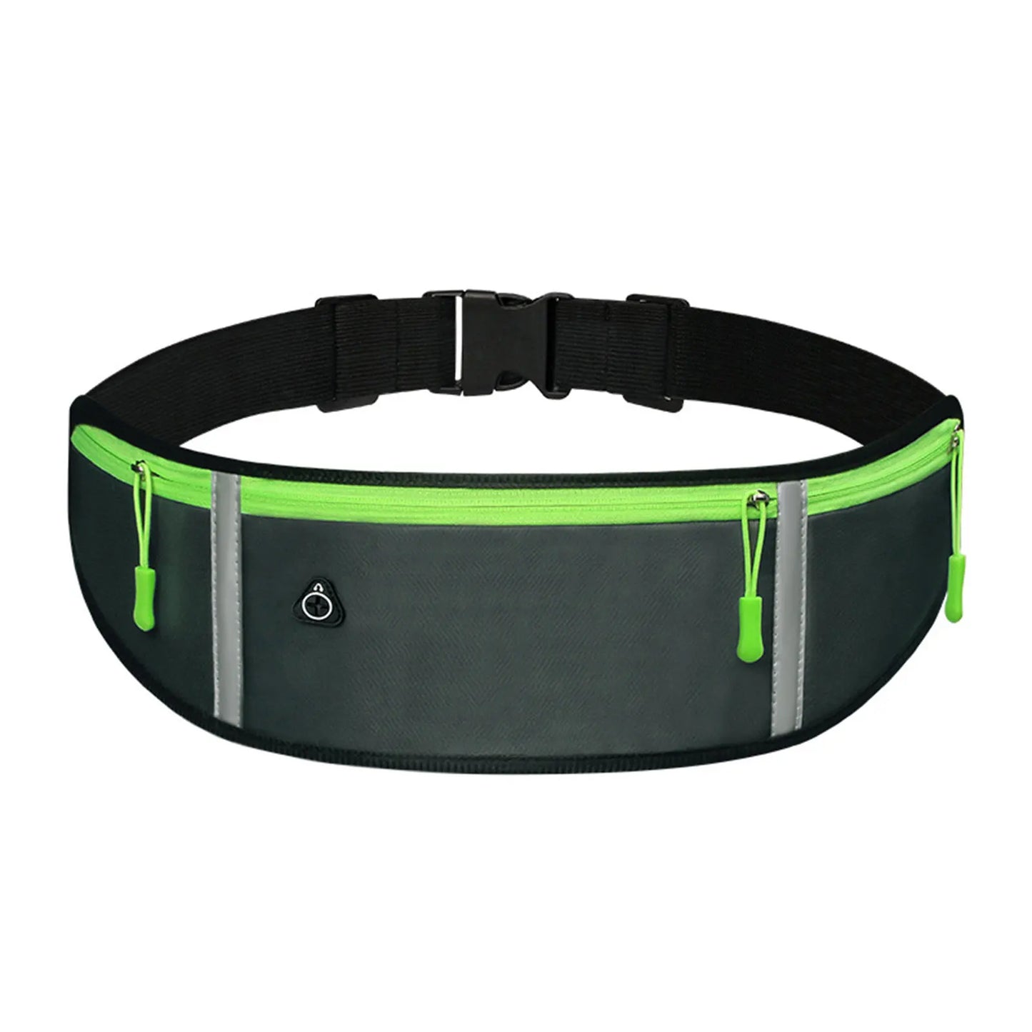 Outdoor Sports Waist Bag for Phones with Reflective Strips Soft Touch Polyester Fanny Pack for Men Women Running Hiking Peaceful Pleasures Health and Wellness GRAY