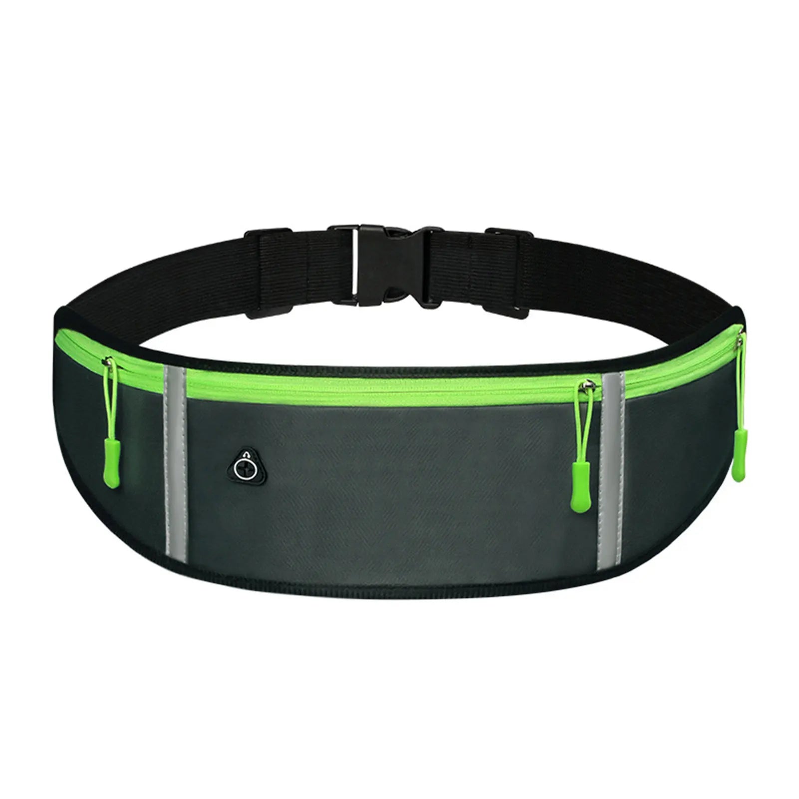 Outdoor Sports Waist Bag for Phones with Reflective Strips Soft Touch Polyester Fanny Pack for Men Women Running Hiking Peaceful Pleasures Health and Wellness GRAY
